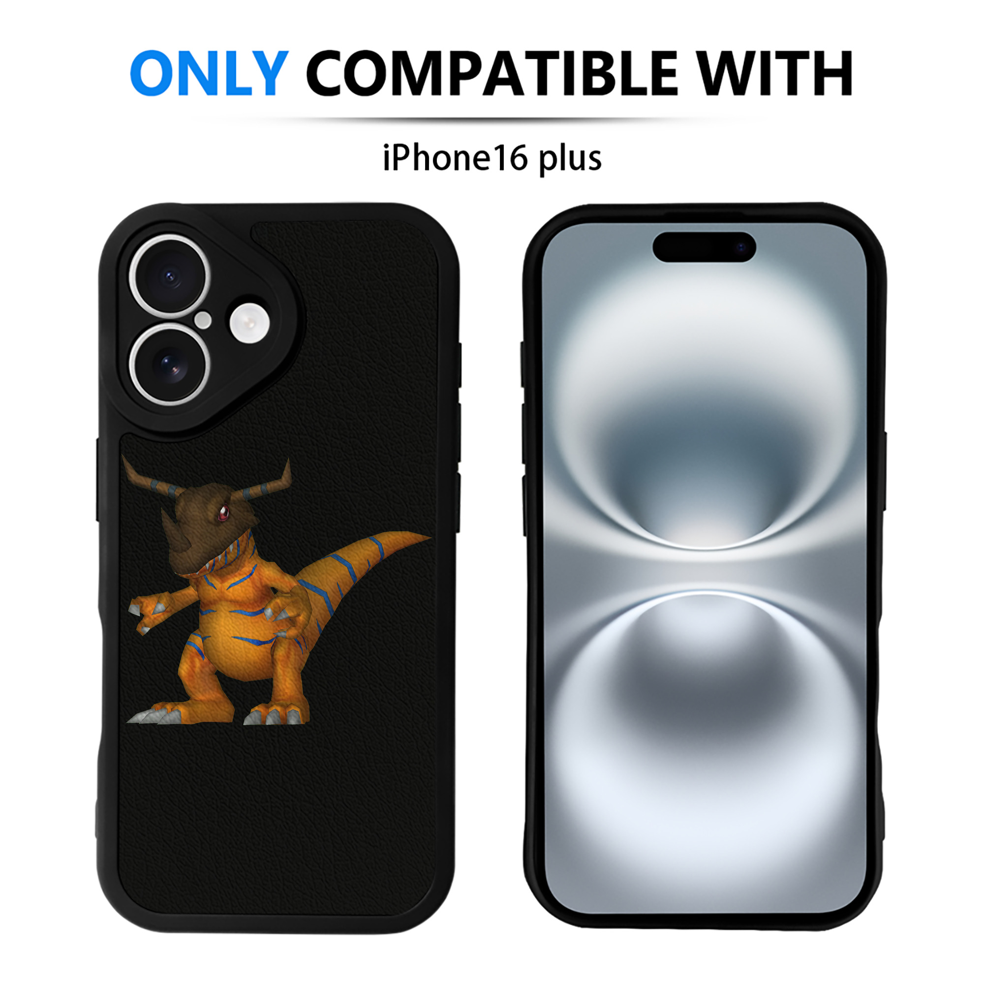 （画像用） Digimon デジタルモンスター/デジモン 【iPhone 16シリーズ対応】シリコンスマホケース（レザー調） 材質：シリコン